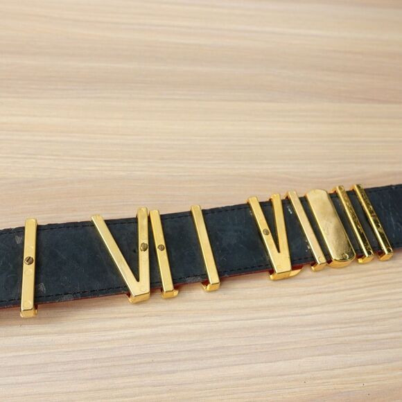 MOSCHINO Belt XS Logo Gold‎ Red Leather Italian Luxury Vintage Redwall I AM RICH main image 12